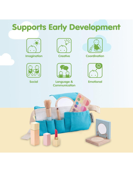 Juego de Maquillaje de Madera PlanToys para Niños 8 Piezas