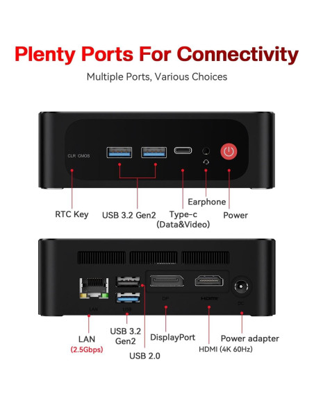 Mini PC Beelink SER5 5825U AMD Ryzen 7 32GB 500GB 4K