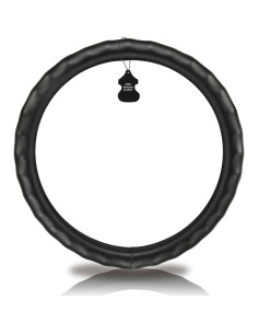 Cubierta de Volante de Cuero Genuino HAOKAY 37-38.5cm Negra 2