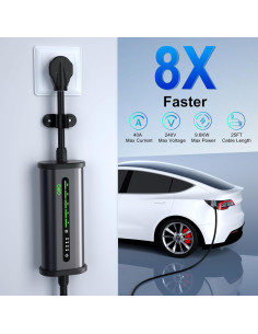 Cargador EV Nivel 2 QPQ 40A 240V 25FT con App Inteligente 2