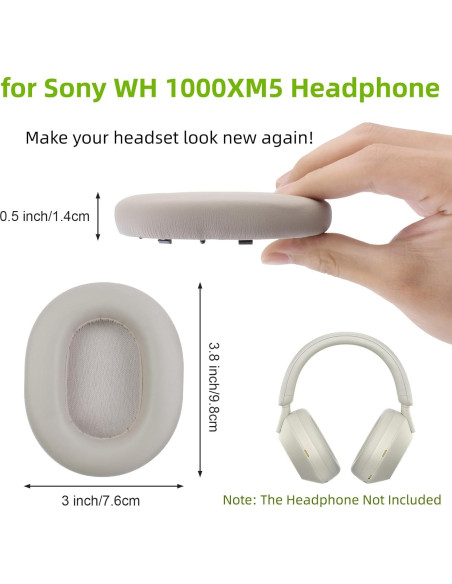 Almohadillas de Repuesto Sony WH-1000XM5 Beige - Aislamiento de Ruido