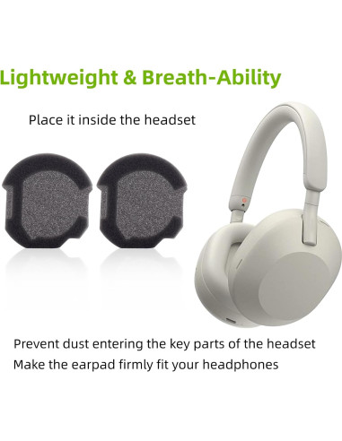 Almohadillas de Repuesto Sony WH-1000XM5 Beige - Aislamiento de Ruido