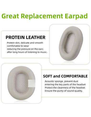 Almohadillas de Repuesto Sony WH-1000XM5 Beige - Aislamiento de Ruido