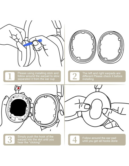 Almohadillas de Repuesto Sony WH-1000XM5 Beige - Aislamiento de Ruido