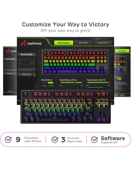 Teclado Mecánico Inalámbrico RK ROYAL KLUDGE RK87 TKL RGB