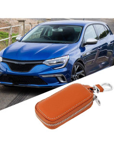 Funda de Llave de Coche Leapiture de Cuero PU Universal Marrón 2