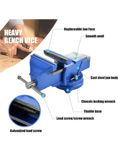 Prensa de banco pesada D LIAN DONG 6" acero 7.36 kg 2