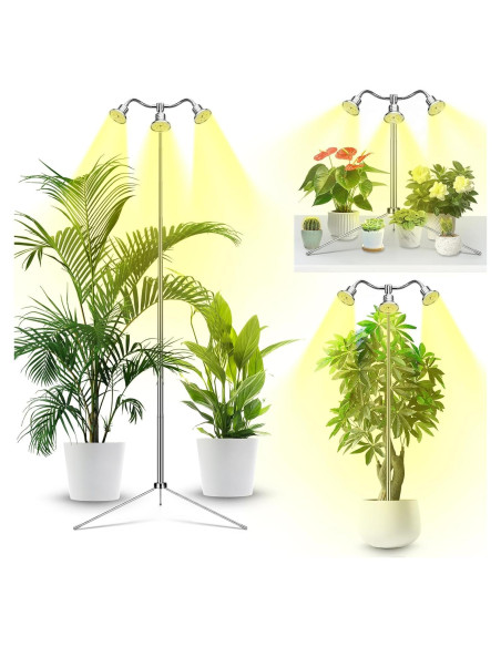 Lámpara de Crecimiento Espectro Completo Yiyehu 3 Cabezas 38-157 cm