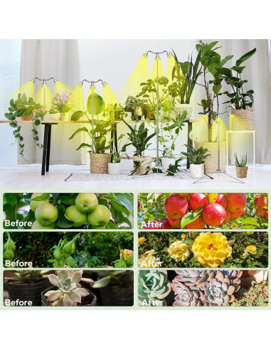 Lámpara de Crecimiento Espectro Completo Yiyehu 3 Cabezas 38-157 cm