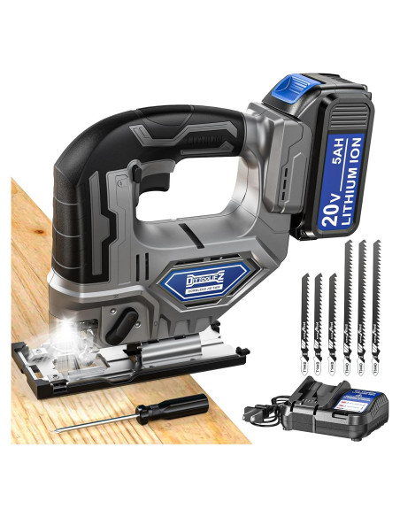 Sierra de calar inalámbrica DIYtoolifz 20V con luz LED