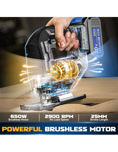 Sierra de calar inalámbrica DIYtoolifz 20V con luz LED