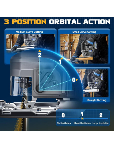 Sierra de calar inalámbrica DIYtoolifz 20V con luz LED