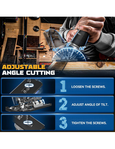 Sierra de calar inalámbrica DIYtoolifz 20V con luz LED