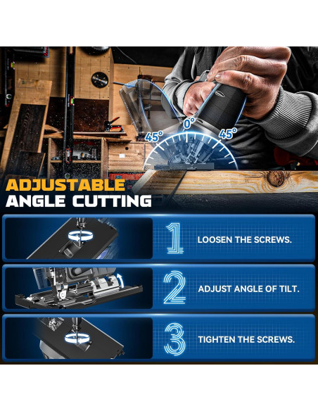 Sierra de calar inalámbrica DIYtoolifz 20V con luz LED