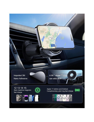 Cargador Inalámbrico para Auto SGRAMSTORG 15W Magnético