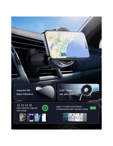 Cargador Inalámbrico para Auto SGRAMSTORG 15W Magnético