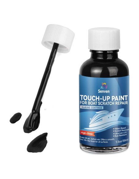 Bolígrafo de Retoque SENVEN 44ml Negro Alto Brillo para Barcos