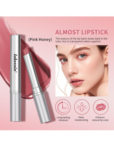 Bálsamo Labial Hidratante Mrettick 2PCS Negro y Rosa 28g