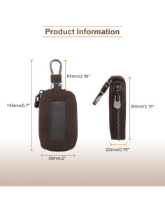 Funda de Llave de Coche HARFINGTON de Cuero Universal Caqui 2