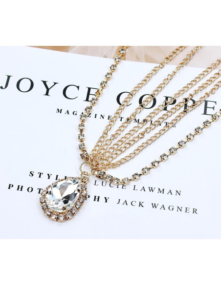 Cadenas de Cabeza Doradas Dizila - 8 Piezas Boho con Strass