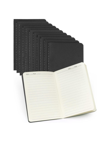 Cuadernos de Bolsillo Gwybkq 12 Piezas 30 Hojas Negro
