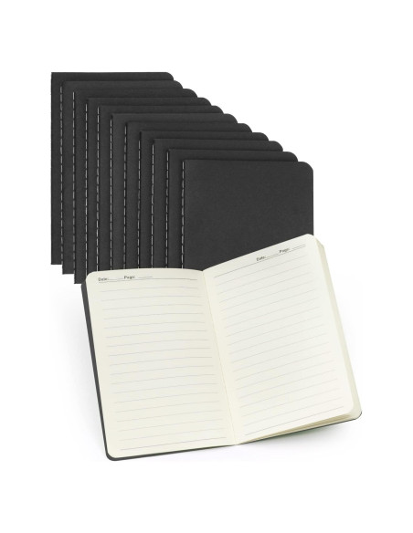 Cuadernos de Bolsillo Gwybkq 12 Piezas 30 Hojas Negro
