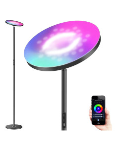 Lámpara de Pie Inteligente LOLpetik 30W RGB Regulable con USB