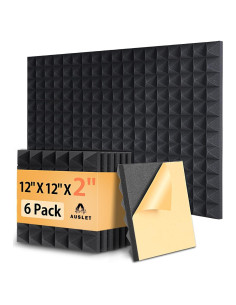 Paquete de 6 Paneles Acústicos Piramidales AUSLET 30x30 cm