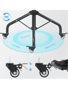Soporte de proyector con ruedas y 2 estantes ajustable 2