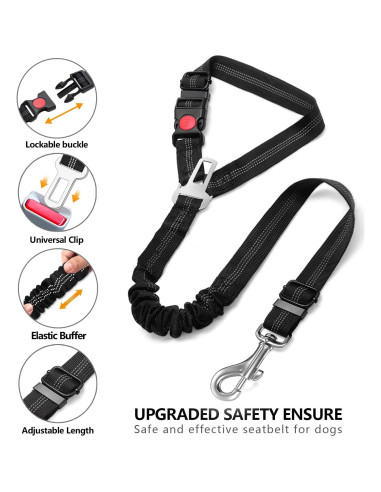 Cinturón de Seguridad para Perros Hillinkit Ajustable 60-73cm