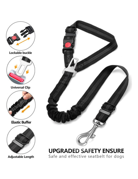 Cinturón de Seguridad para Perros Hillinkit Ajustable 60-73cm