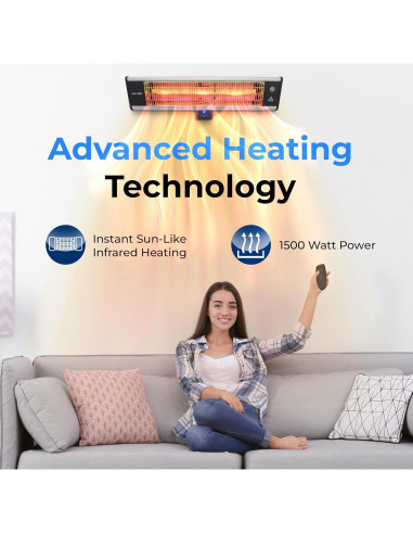 Calentador de Patio Infrarrojo SereneLife 1500W Montado en Pared