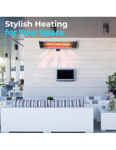Calentador de Patio Infrarrojo SereneLife 1500W Montado en Pared