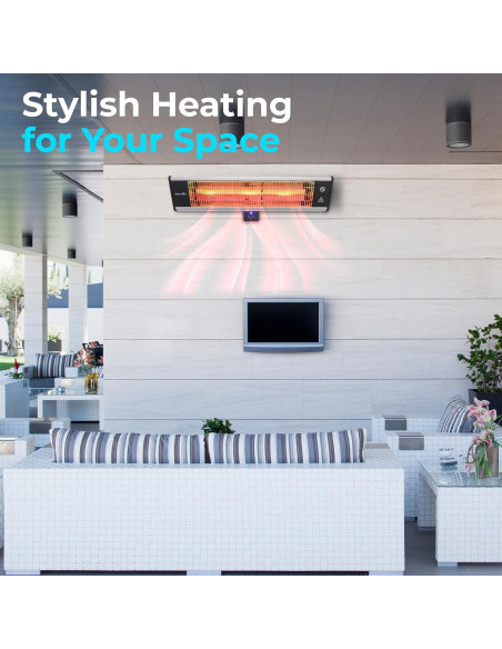 Calentador de Patio Infrarrojo SereneLife 1500W Montado en Pared