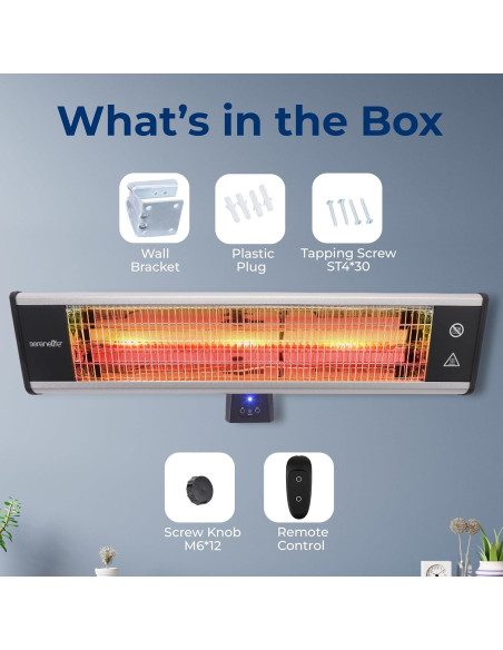 Calentador de Patio Infrarrojo SereneLife 1500W Montado en Pared