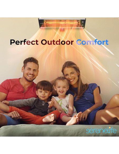 Calentador de Patio Infrarrojo SereneLife 1500W Montado en Pared