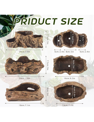 3 Macetas de Concreto Retro Sunnychicc para Suculentas