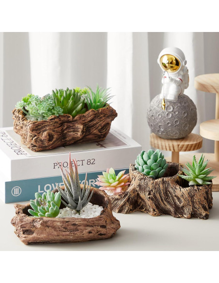 3 Macetas de Concreto Retro Sunnychicc para Suculentas 3 Macetas de Concreto Retro Sunnychicc para Suculentas