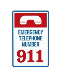 Cartel de Advertencia de Teléfono de Emergencia 30x40 cm Metal