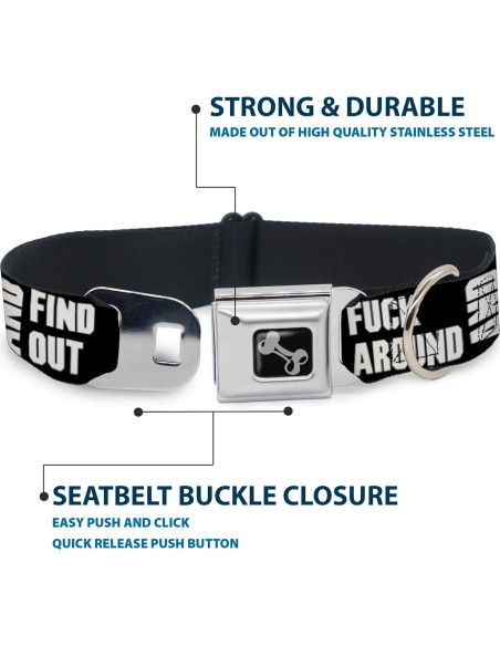 Collar de Perro de Cinturón de Seguridad Buckle-Down 38-66 cm