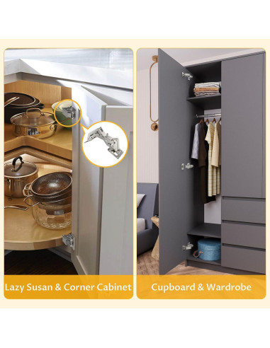 Paquete de 4 bisagras de gabinete Chibery 170 cierre suave