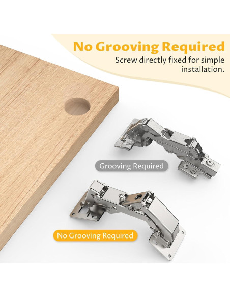 Paquete de 4 bisagras de gabinete Chibery 170 cierre suave