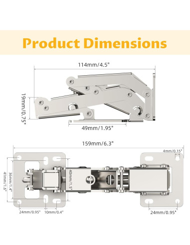 Paquete de 4 bisagras de gabinete Chibery 170 cierre suave