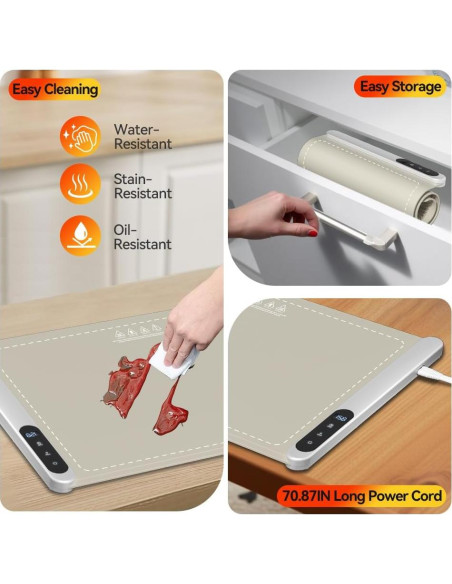 Alfombrilla Calentadora de Comida CURMEDI 500W Caqui Alfombrilla Calentadora de Comida CURMEDI 500W Caqui