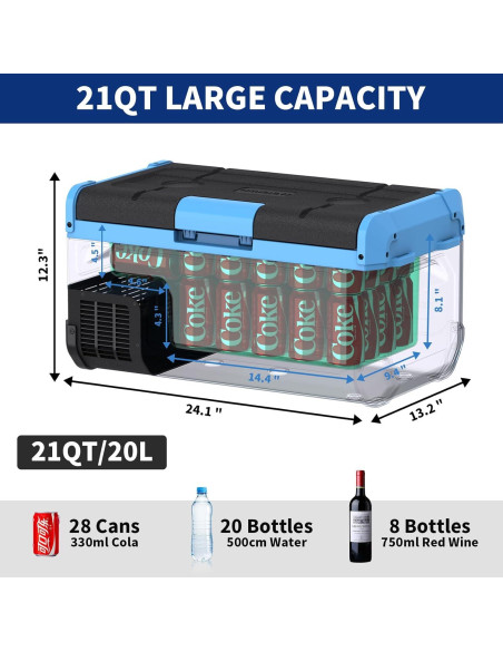 Refrigerador Portátil Tecnolove 20L - Enfriamiento Rápido - Azul Refrigerador Portátil Tecnolove 20L - Enfriamiento Rápido - Azul