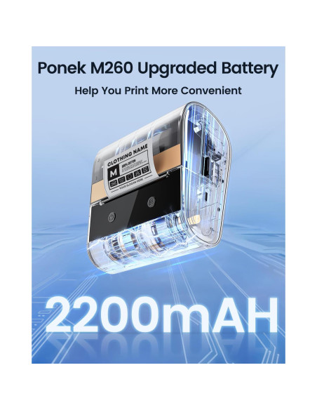 Impresora de Etiquetas Ponek M260 Bluetooth 72mm Térmica