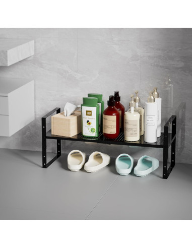 Estante de Zapatos Ipotive Expandible y Apilable Negro Grande