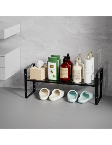 Estante de Zapatos Ipotive Expandible y Apilable Negro Grande