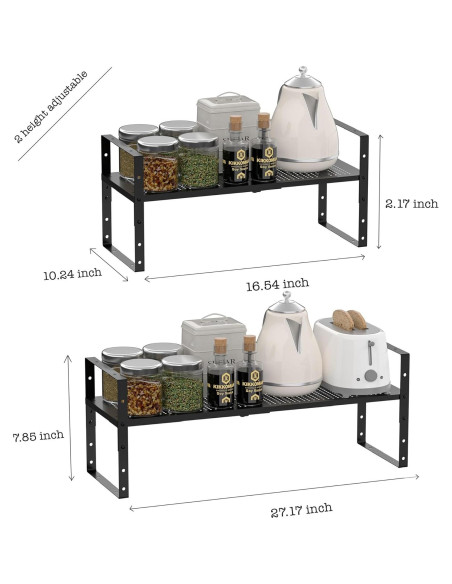 Estante de Zapatos Ipotive Expandible y Apilable Negro Grande