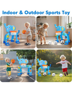 Aro de Baloncesto y Meta de Fútbol Gmaophy para Niños 1-3 Años 2